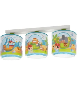 Plafonnier Pour Enfant 3 Lumières Pirate Island Île Des Pirates
