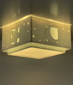 Plafonnier pour enfant Moonlight lune et étoiles vert