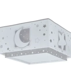Plafonnier pour enfant Moonlight lune et étoiles gris