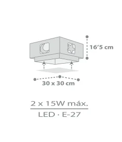 Plafonnier pour enfant Moonlight lune et étoiles gris