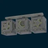 Plafonnier pour enfants à 3 lampes Moonlight lune et étoiles gris