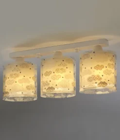 Plafonnier pour enfants à 3 lampes Clouds Nuages gris