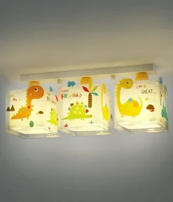 Plafonnier pour enfants à 3 lampes Dinos Dinosaures