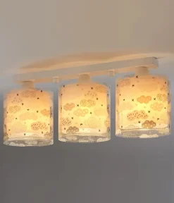Plafonnier pour enfants à 3 lampes Clouds Nuages rose