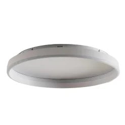 Plafonnier épuré LED dimmable rond blanc de 60 cm - Soléane