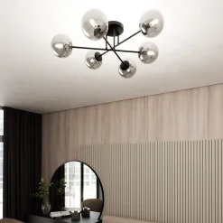 Plafonnier ROMA 6 BL GRAFIT, Emibig Lighting, Fabriqué en EU