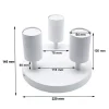 Plafonnier Rond 3 Spots Orientables Alu Blanc pour Ampoule GU10 - SILAMP