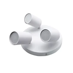 Plafonnier Rond 3 Spots Orientables Alu Blanc pour Ampoule GU10 - SILAMP