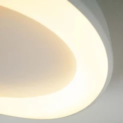 Plafonnier rond blanc épuré LED intégrées dimmable 50 cm - Belina