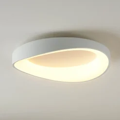 Plafonnier rond blanc épuré LED intégrées dimmable 50 cm - Belina