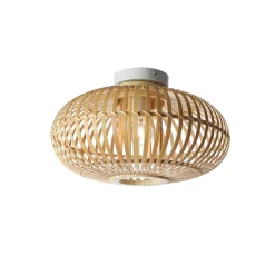 Plafonnier rond Manille en bambou beige E27 ⌀.38 x H.23 cm Lussiol
