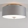 Plafonnier rond rustique gris 30 cm - Drum