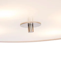 Plafonnier rond rustique beige 50 cm - Drum