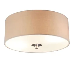 Plafonnier rond rustique beige 30 cm - Drum