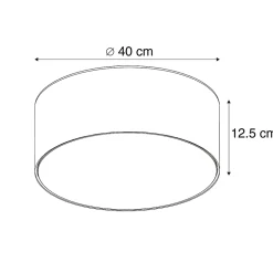 Plafonnier rose 40 cm avec LED - Drum LED