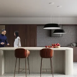 Plafonnier rouleau en tissu et verre et métal noir 60 x 25 cm