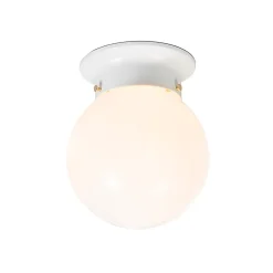 Plafonnier rétro en verre opale blanc - Scoop