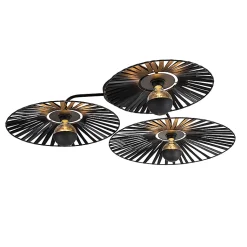 Plafonnier rural noir 3 lumières - Leia