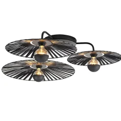 Plafonnier rural noir 3 lumières - Leia