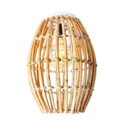 Plafonnier rustique en bambou et blanc - Canna Capsule