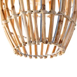 Plafonnier rustique en bambou et blanc - Canna Capsule