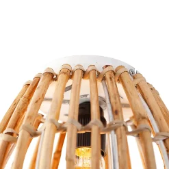 Plafonnier rustique en bambou et blanc - Canna Capsule