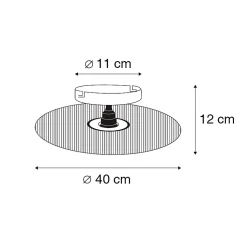 Plafonnier rustique noir avec corde Sacha