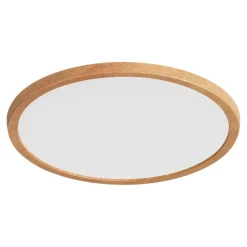 Plafonnier salle de bain effet bois LED integrée Solidaster blanc chaud, neutre Ø.29,4cm IP44 1600lm 14.5W GoodHome