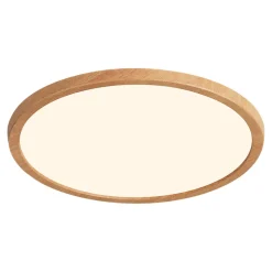 Plafonnier salle de bain effet bois LED integrée Solidaster blanc chaud, neutre Ø.29,4cm IP44 1600lm 14.5W GoodHome