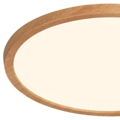 Plafonnier salle de bain effet bois LED integrée Solidaster blanc chaud, neutre Ø.29,4cm IP44 1600lm 14.5W GoodHome