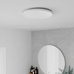 Plafonnier salle de bain blanc LED integrée Solidaster blanc chaud, neutre Ø.29,4cm IP44 1600lm 14.5W GoodHome