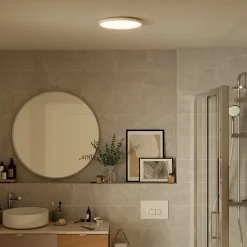 Plafonnier salle de bain blanc LED integrée Solidaster blanc chaud, neutre Ø.29,4cm IP44 1600lm 14.5W GoodHome