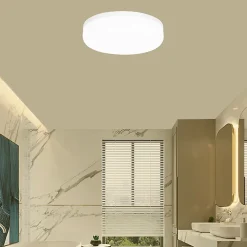 Plafonnier salle de bain LED intégré 14W blanc 1800lm IP44 Ø 22 x H. 7,6 cm Carthamus