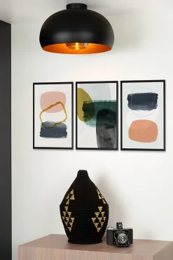 Plafonnier SHARAN en acier avec 1xE27 - Noir - Lucide