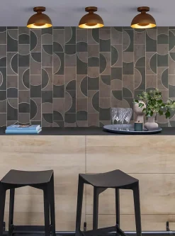 Plafonnier SIEMON en acier avec 1xE27 - Jaune Ocre - Lucide