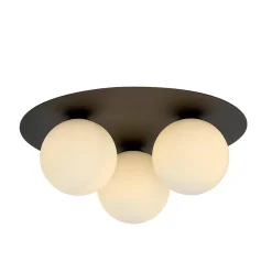Plafonnier SOLAR 3 BLACK/OPAL, Emibig Lighting, Fabriqué en EU