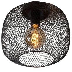 Plafonnier sphère résille métal noir - Lucide - Mesh