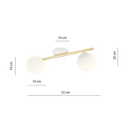 Plafonnier SPLENDI 2 WH OPAL, Emibig Lighting, Fabriqué en EU