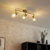 Plafonnier spot doré avec verre 3 lumières orientables - Laura