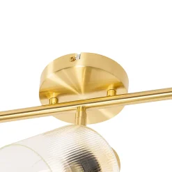 Plafonnier spot doré avec verre 3 lumières orientables - Laura