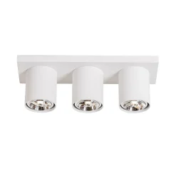 Plafonnier spot moderne blanc 3 lumières - Tubo