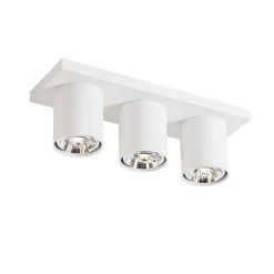 Plafonnier spot moderne blanc 3 lumières - Tubo