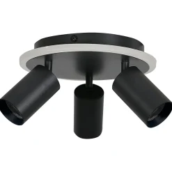 Plafonnier spot orientable rond 3 lumières LED CCT réglable 3000-6000K noir design moderne Parma