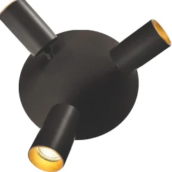 Plafonnier spot orientable rond 3 lumières LED CCT réglable 3000-6000K noir design moderne Parma