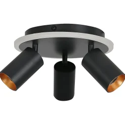 Plafonnier spot orientable rond 3 lumières LED CCT réglable 3000-6000K noir design moderne Parma
