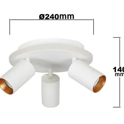 Plafonnier spot orientable rond 3 lumières LED CCT réglable 3000-6000K design moderne Parma