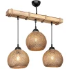 Plafonnier suspension luminaire noyer beige 50x20x63 cm