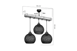 Plafonnier suspension luminaire noyer beige 50x20x63 cm