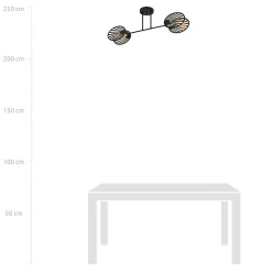 Plafonnier TALIA 2 BLACK, Emibig Lighting, Fabriqué en EU