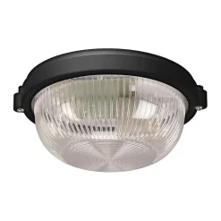 Plafonnier Étanche - SILUMEN - E27 - Noir - 180 mm - Extérieur